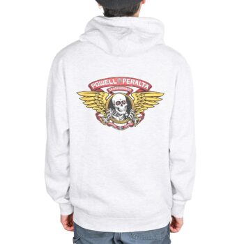 Powell Peralta Winged Ripper Pullover Hoodie - Ash Grey
