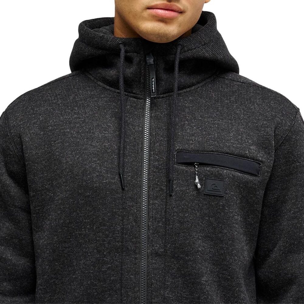 Quiksilver Keller Outdoor Zip Up Hoodie - Black Heather