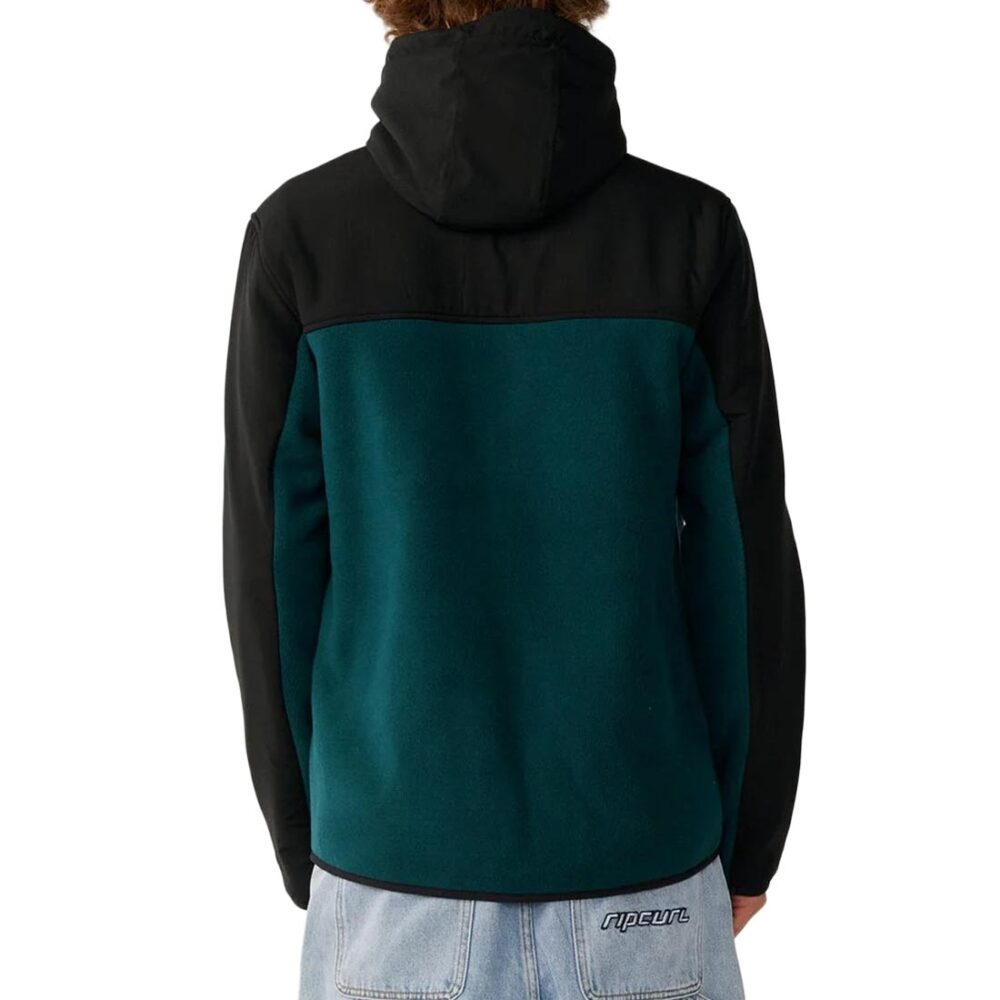 Rip Curl S-Series Panelled Zip Up Hooded Fleece - Blue/Green