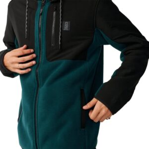 Rip Curl S-Series Panelled Zip Up Hooded Fleece - Blue/Green