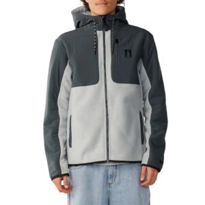 Rip Curl S-Series Panelled Zip Up Hooded Fleece - Charcoal Grey