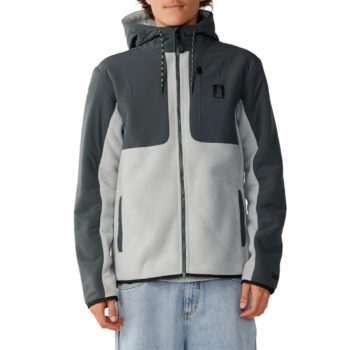 Rip Curl S-Series Panelled Zip Up Hooded Fleece - Charcoal Grey