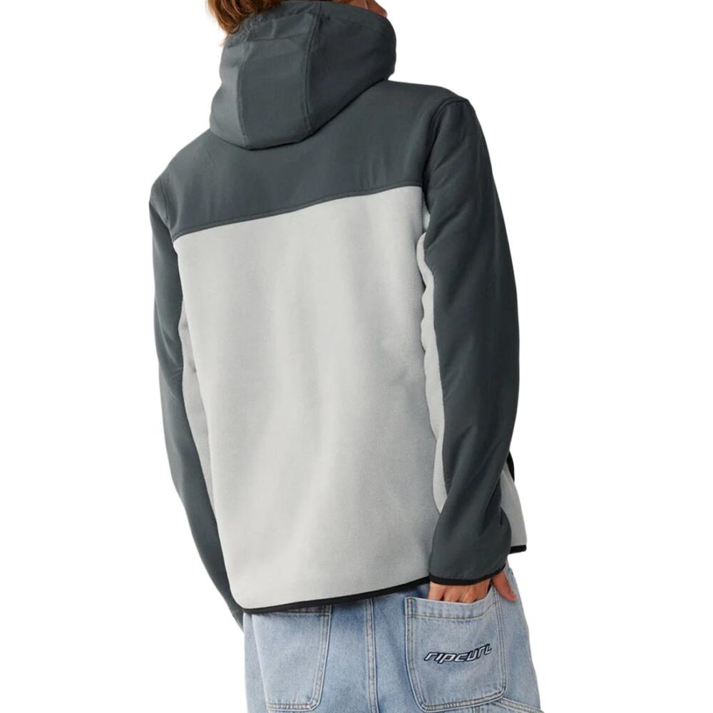 Rip Curl S-Series Panelled Zip Up Hooded Fleece - Charcoal Grey