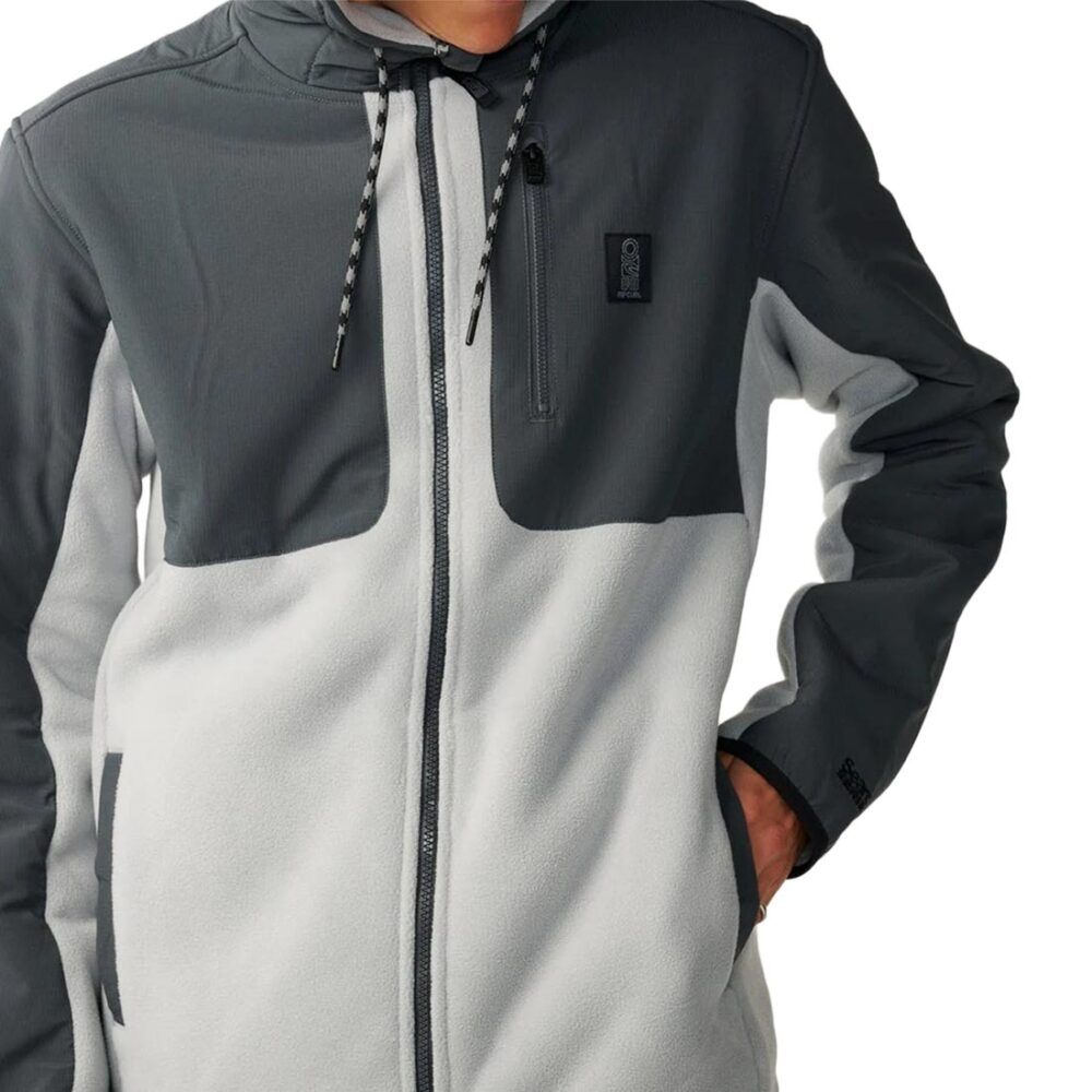 Rip Curl S-Series Panelled Zip Up Hooded Fleece - Charcoal Grey